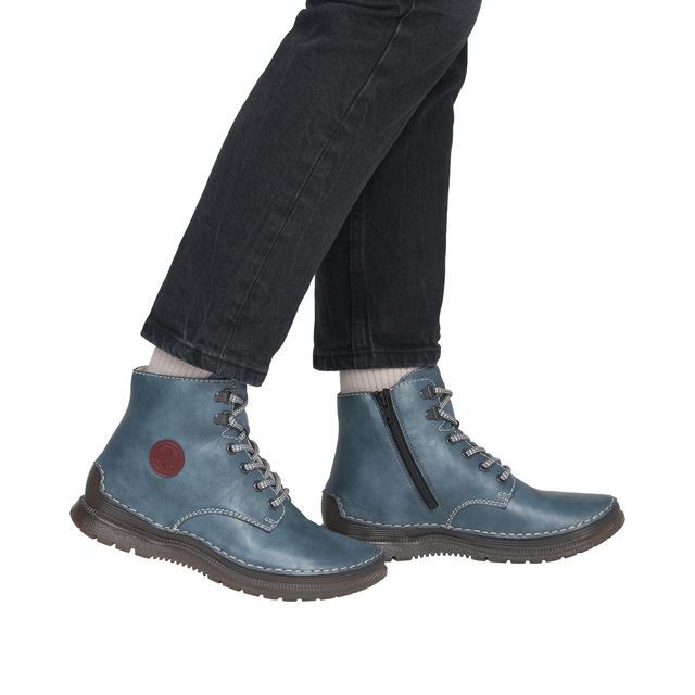 Rieker Schnürboots Keilabsatz, Herbstboots mit modischen Kontrastnähten