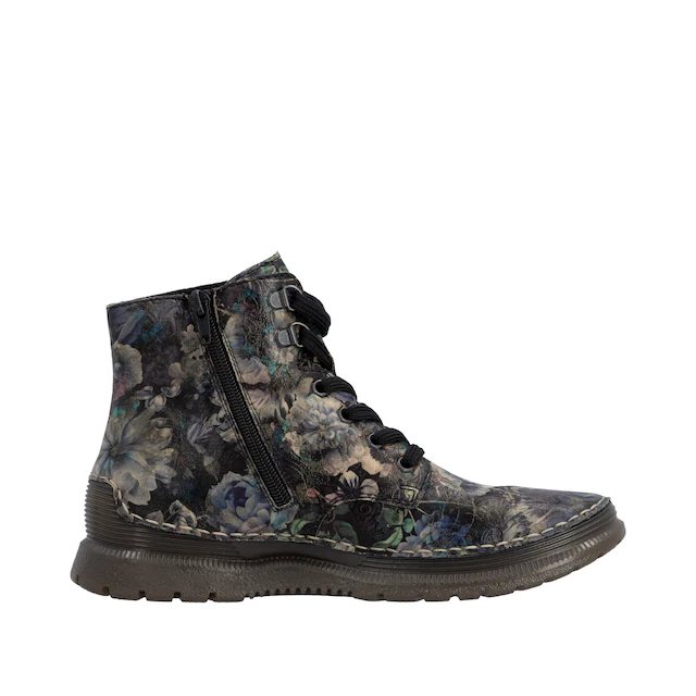 Rieker Schnürboots Keilabsatz, Herbstboots mit modischen Kontrastnähten