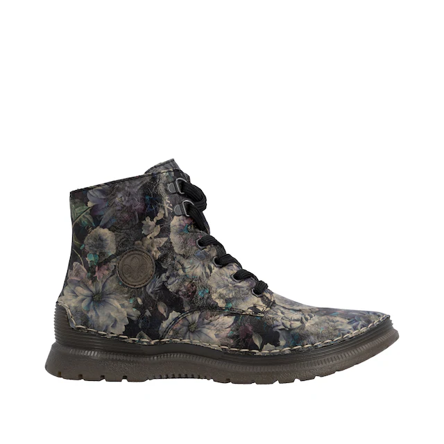 Rieker Schnürboots Keilabsatz, Herbstboots mit modischen Kontrastnähten