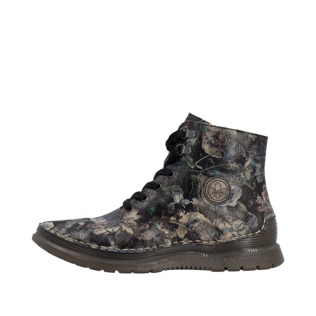 Rieker Schnürboots Keilabsatz, Herbstboots mit modischen Kontrastnähten