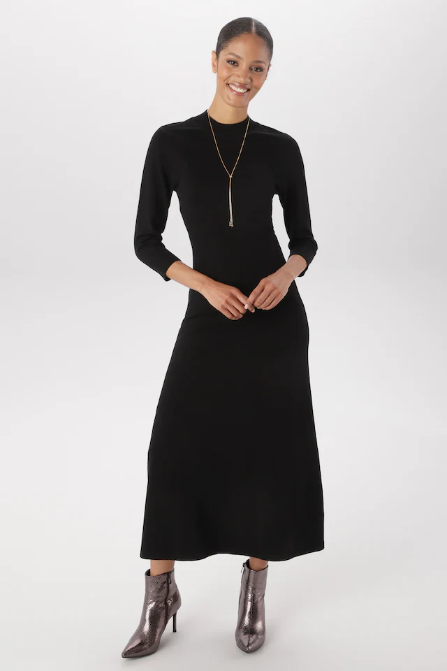 Aniston SELECTED Strickkleid mit kleinem Stehkragen - NEUE KOLLEKTION