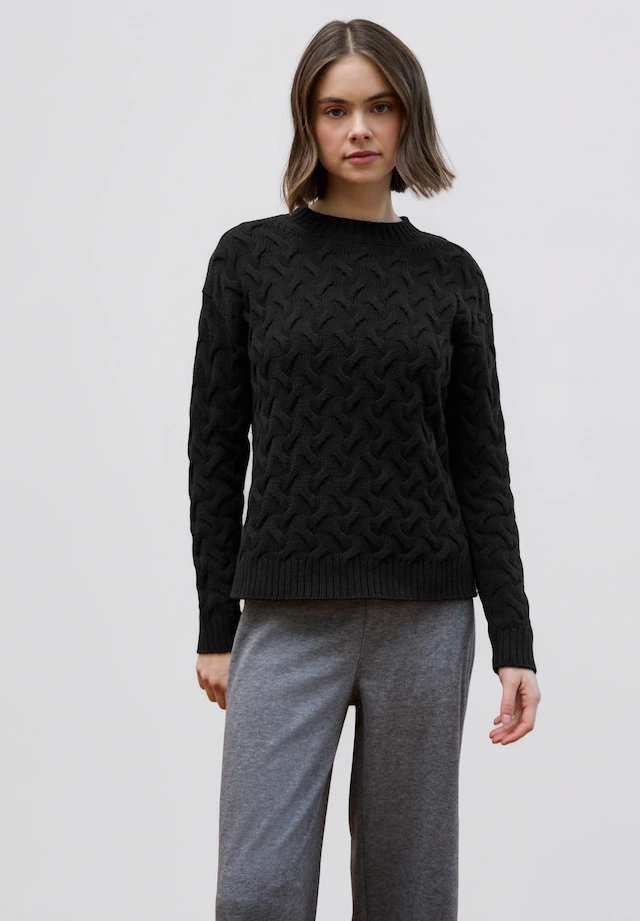 STREET ONE STUDIO Stehkragenpullover im soften Baumwoll-Mix