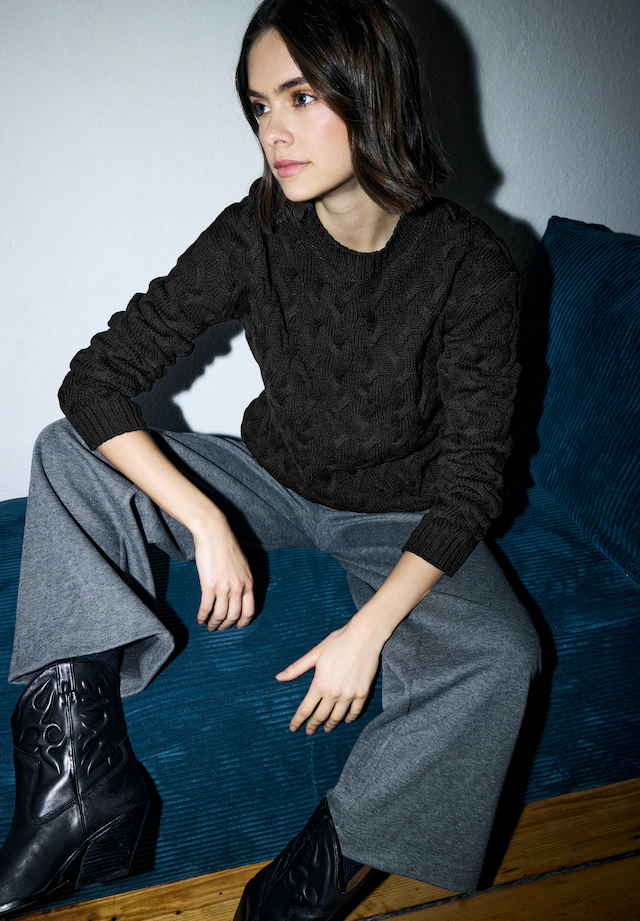 STREET ONE STUDIO Stehkragenpullover im soften Baumwoll-Mix