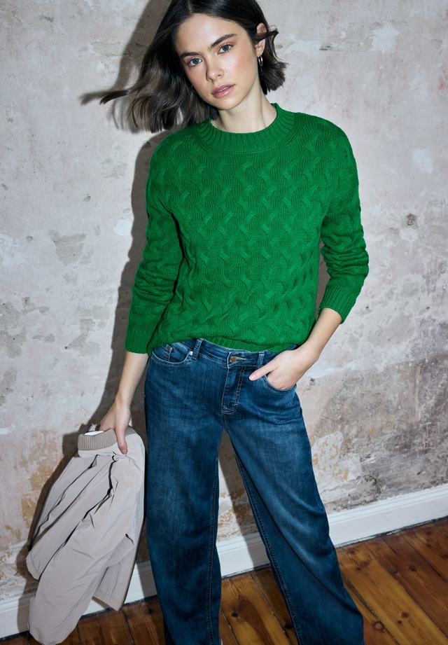 STREET ONE STUDIO Stehkragenpullover im soften Baumwoll-Mix