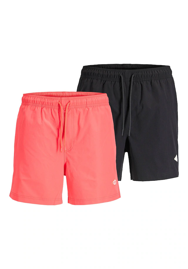 Jack & Jones Badeshorts »Badeshorts JPSTMAUI TROPIC SOLID SWIM SHORTS MP 2P 2er Pack« 2 Stk.