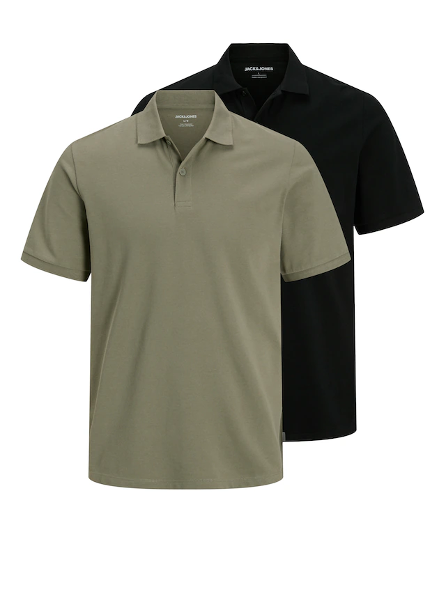 Jack & Jones Poloshirt »JJKANE POLO SS 2PK MP« Packung, 2 Baumwollmischung, regular fit