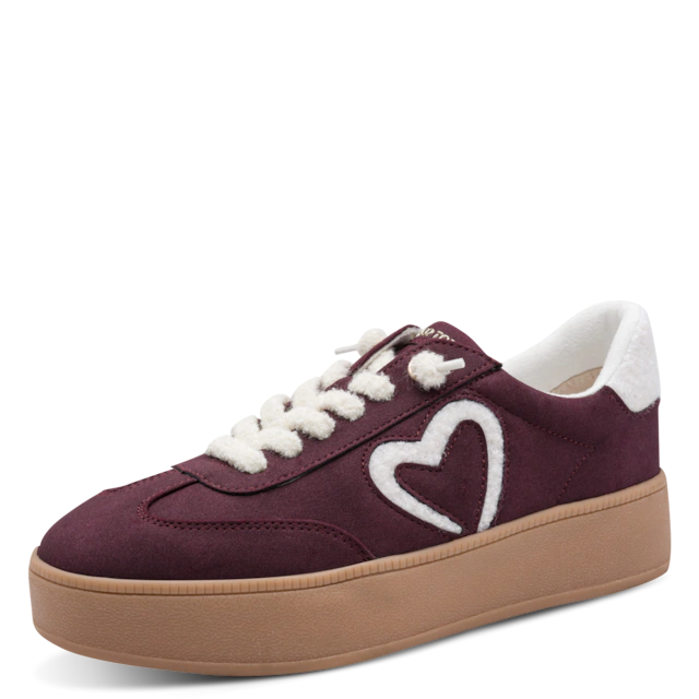 MARCO TOZZI Slip-On Sneaker Freizeitschuh, Plateausneaker, Slipper mit Plüsch-Herz