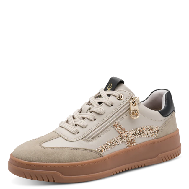 MARCO TOZZI by GMK Plateausneaker Freizeitschuh, Halbschuh, Schnürer mit Glitzerdetails