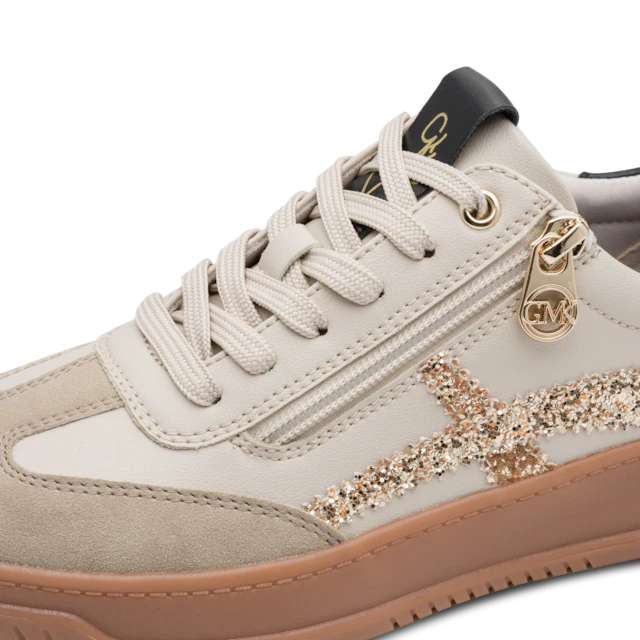 MARCO TOZZI by GMK Plateausneaker Freizeitschuh, Halbschuh, Schnürer mit Glitzerdetails