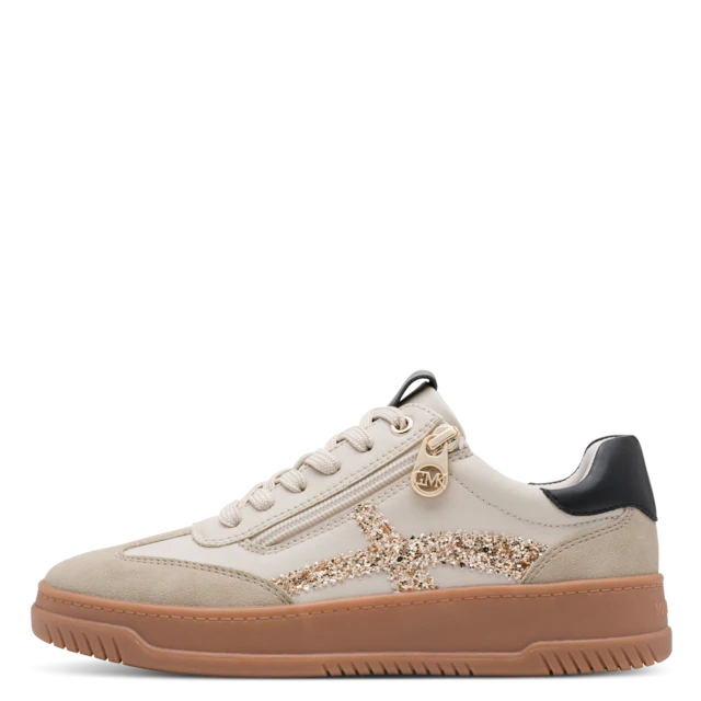 MARCO TOZZI by GMK Plateausneaker Freizeitschuh, Halbschuh, Schnürer mit Glitzerdetails