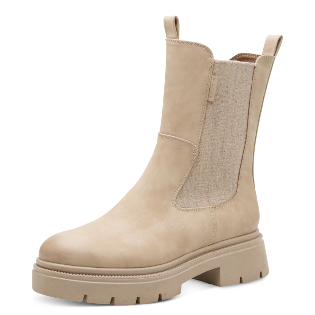 MARCO TOZZI Chelseaboots Blockabsatz, Stiefelette, mit Stretcheinsatz an der Außenseite