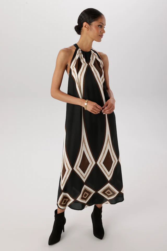 Aniston SELECTED Maxikleid locker fallender Schnitt mit grafischen Muster - NEUE KOLLEKTION