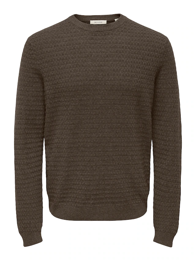 ONLY & SONS Rundhalspullover »ONSLOUI LS STRUCTURE CREW REG NOOS« Baumwollmischung, regular fit
