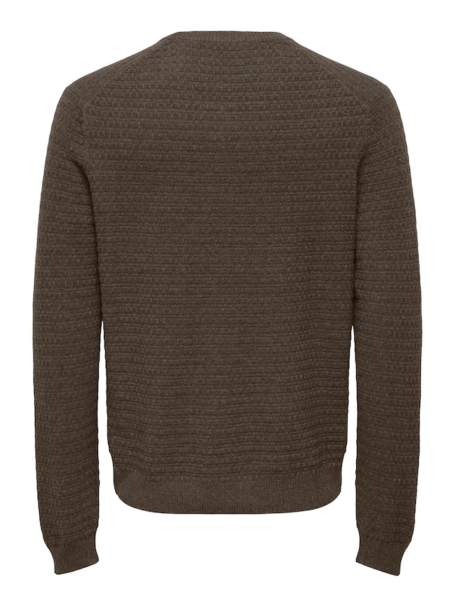 ONLY & SONS Rundhalspullover »ONSLOUI LS STRUCTURE CREW REG NOOS« Baumwollmischung, regular fit