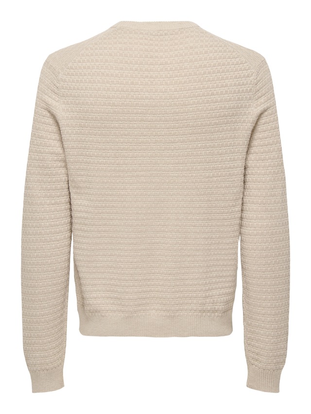 ONLY & SONS Rundhalspullover »ONSLOUI LS STRUCTURE CREW REG NOOS« Baumwollmischung, regular fit
