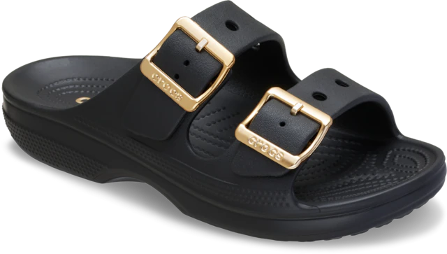 Crocs Pantolette »Saturday Metallic Buckle Sandal W« Sommerschuh, Urlaubsschuh, Strandschuh, Schlappen mit Schnallen
