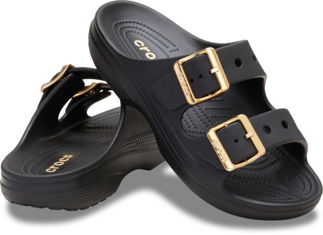 Crocs Pantolette »Saturday Metallic Buckle Sandal W« Sommerschuh, Urlaubsschuh, Strandschuh, Schlappen mit Schnallen