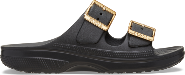 Crocs Pantolette »Saturday Metallic Buckle Sandal W« Sommerschuh, Urlaubsschuh, Strandschuh, Schlappen mit Schnallen