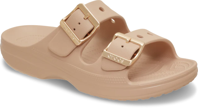 Crocs Pantolette »Saturday Metallic Buckle Sandal W« Sommerschuh, Urlaubsschuh, Strandschuh, Schlappen mit Schnallen