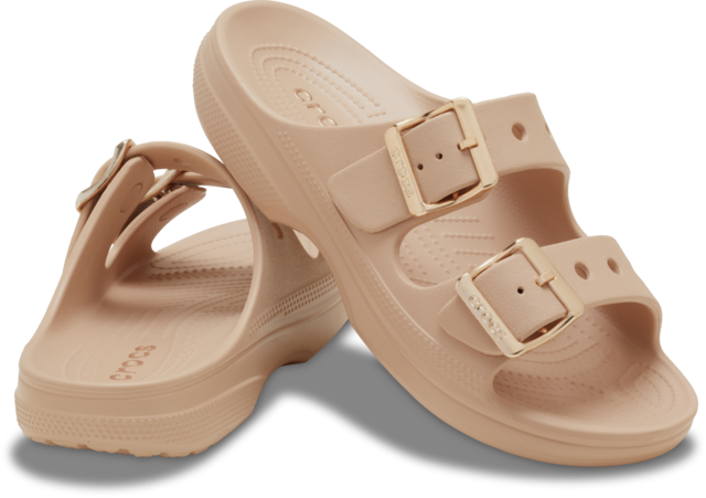 Crocs Pantolette »Saturday Metallic Buckle Sandal W« Sommerschuh, Urlaubsschuh, Strandschuh, Schlappen mit Schnallen