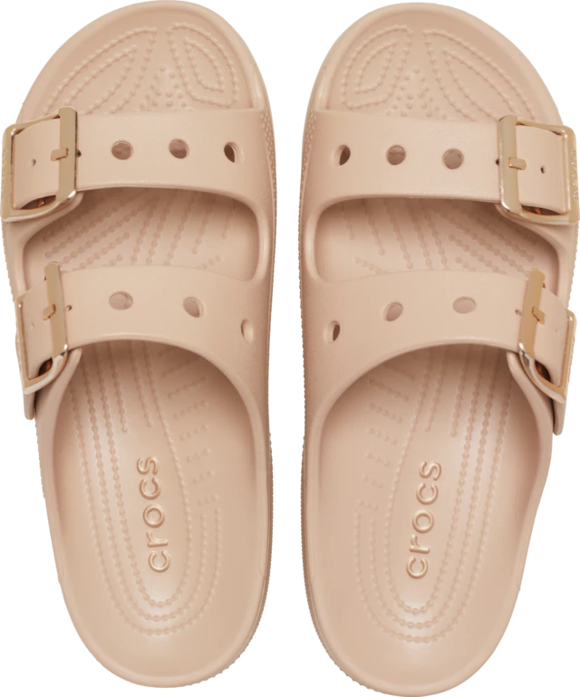 Crocs Pantolette »Saturday Metallic Buckle Sandal W« Sommerschuh, Urlaubsschuh, Strandschuh, Schlappen mit Schnallen