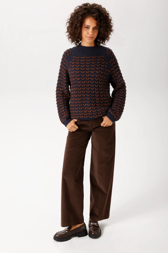 Aniston CASUAL Strickpullover im 3D-Effekt mit aufgestrickten Blättern - NEUE KOLLEKTION
