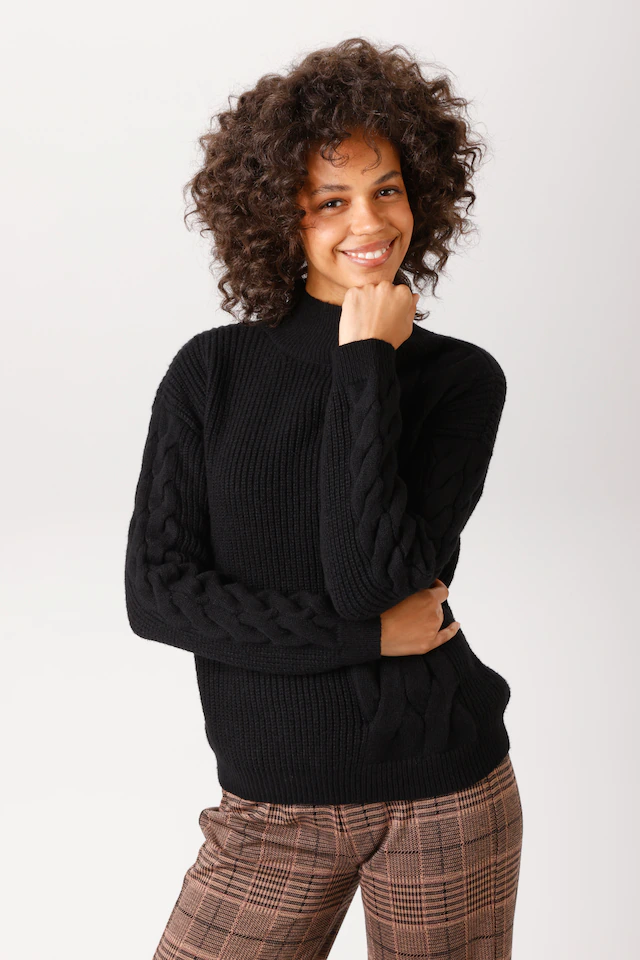 Aniston CASUAL Strickpullover mit Zopfmustern verziert - NEUE KOLLEKTION