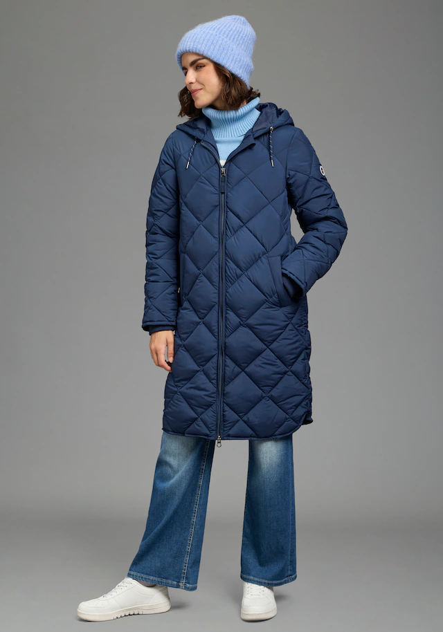 KangaROOS Steppjacke mit Kapuze lange Form mit Kapuze und modernem Steppmuster