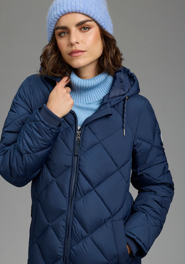 KangaROOS Steppjacke mit Kapuze lange Form mit Kapuze und modernem Steppmuster