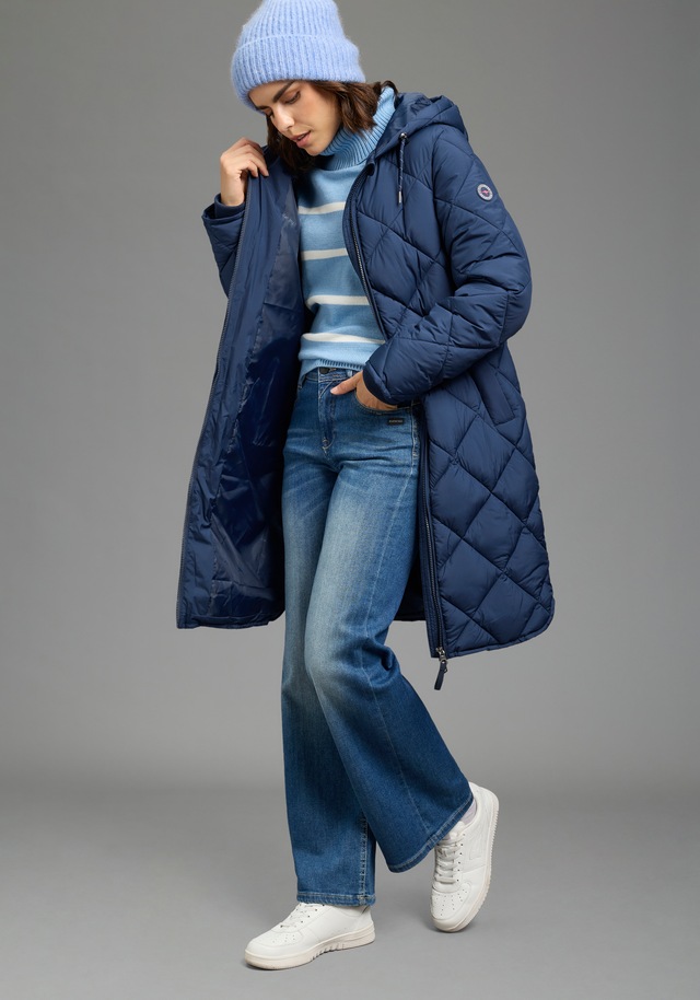KangaROOS Steppjacke mit Kapuze lange Form mit Kapuze und modernem Steppmuster