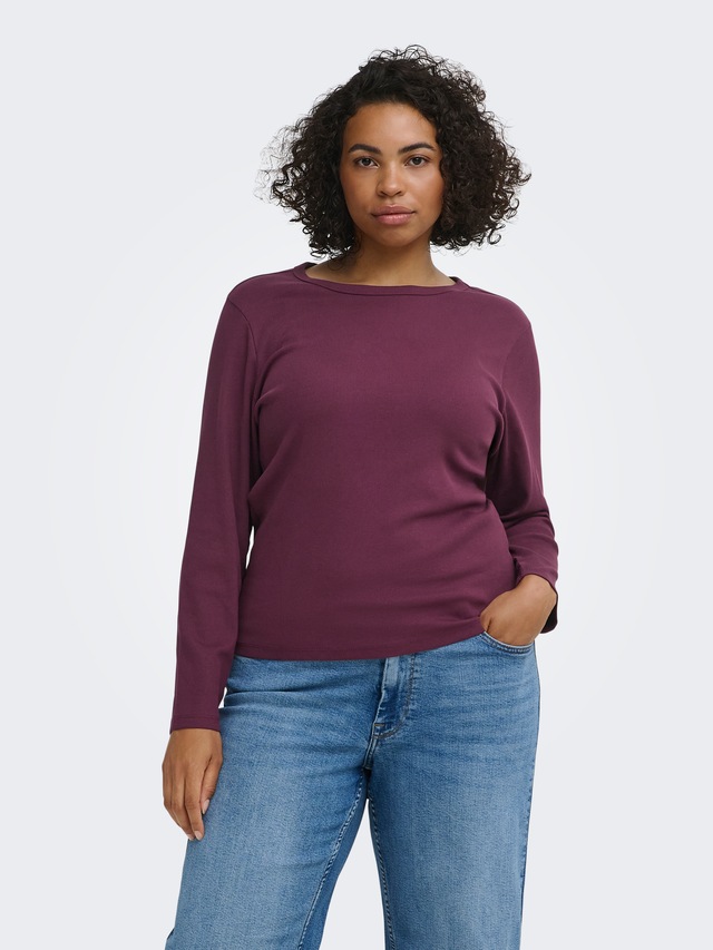 ONLY CARMAKOMA Langarmshirt »CARVAL L/S O-NECK TOP JRS NOOS« Baumwollmischung, regular fit