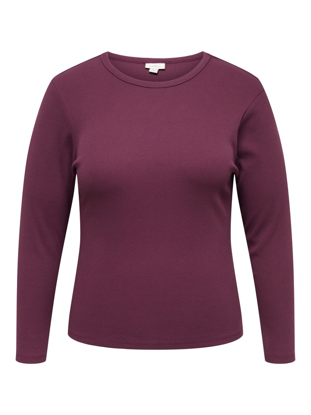 ONLY CARMAKOMA Langarmshirt »CARVAL L/S O-NECK TOP JRS NOOS« Baumwollmischung, regular fit