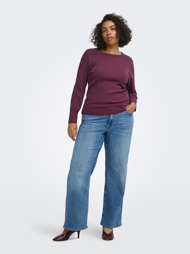 ONLY CARMAKOMA Langarmshirt »CARVAL L/S O-NECK TOP JRS NOOS« Baumwollmischung, regular fit