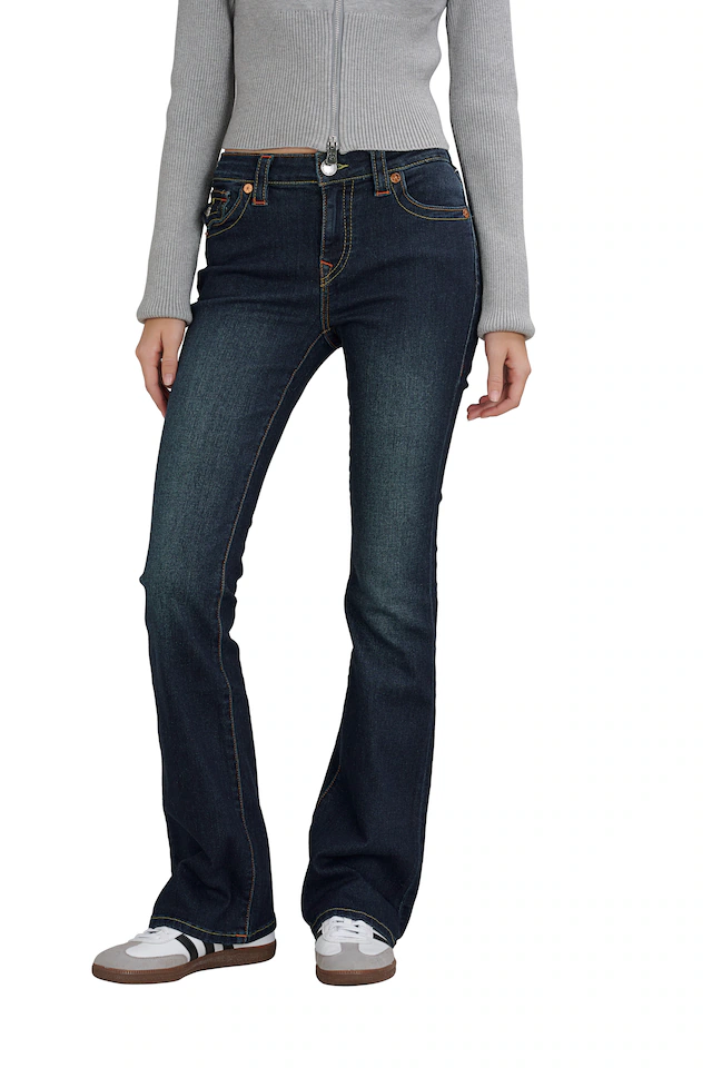 True Religion Bootcut-Jeans »BECCA MR BOOTCUT FLAP« Baumwollmischung, bootcut fit