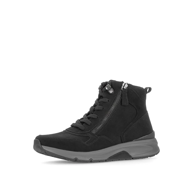 Gabor Schnürboots Keilabsatz, High Top-Sneaker mit zwei Reißverschlüssen