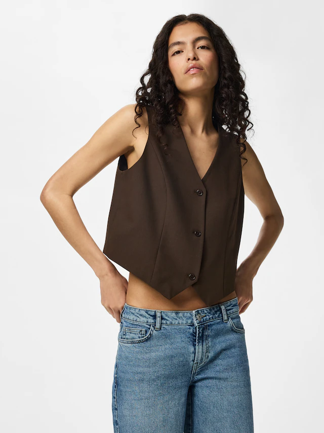 pieces Anzugweste »PCBOSELLA VEST NOOS BC« Materialmix