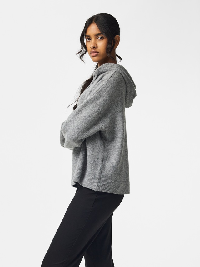 pieces Kapuzenpullover »PCMALOU LS KNIT HOODIE NOOS BC« Materialmix, mit Wolle und Stretch, slim fit