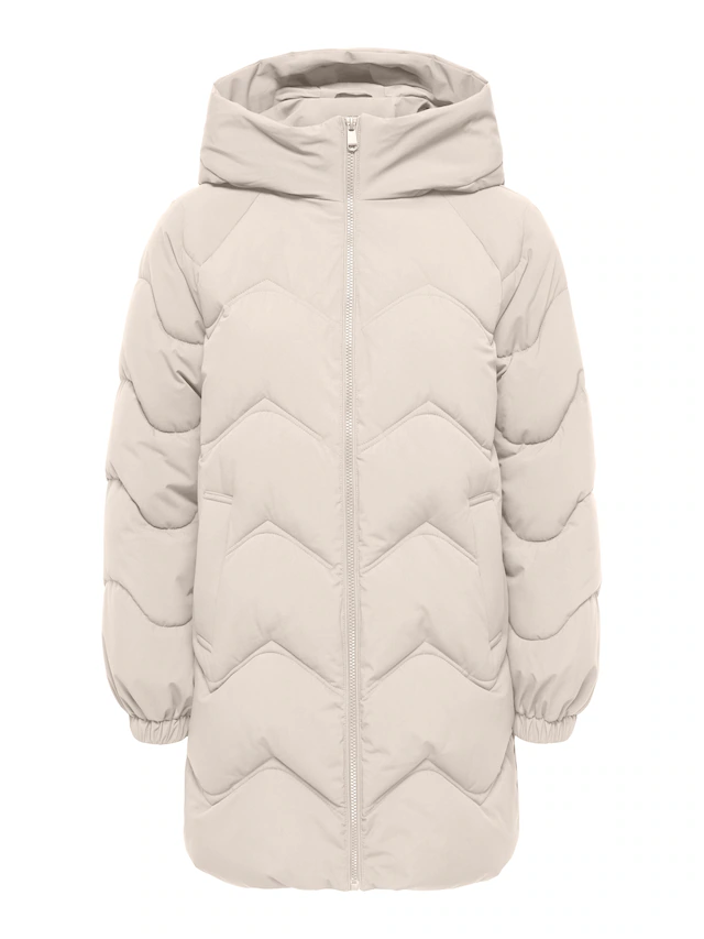 JDY Steppjacke »JDYPOWER LONG HOOD PUFFER OTW HAB« mit Kapuze Kunstfaser