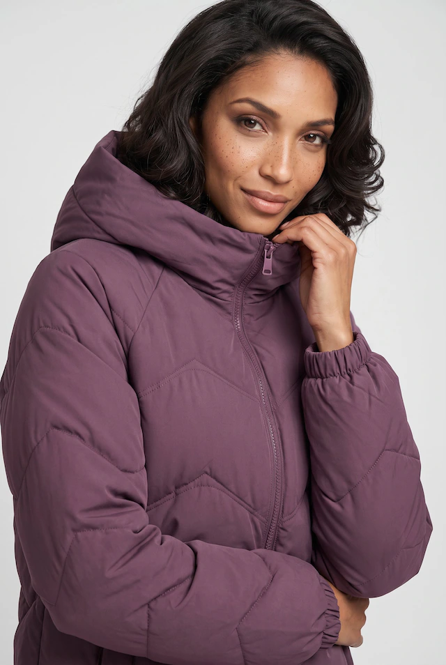 JDY Steppjacke »JDYPOWER LONG HOOD PUFFER OTW HAB« mit Kapuze Kunstfaser