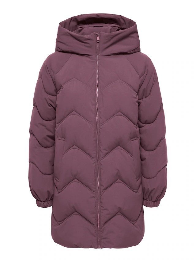 JDY Steppjacke »JDYPOWER LONG HOOD PUFFER OTW HAB« mit Kapuze Kunstfaser