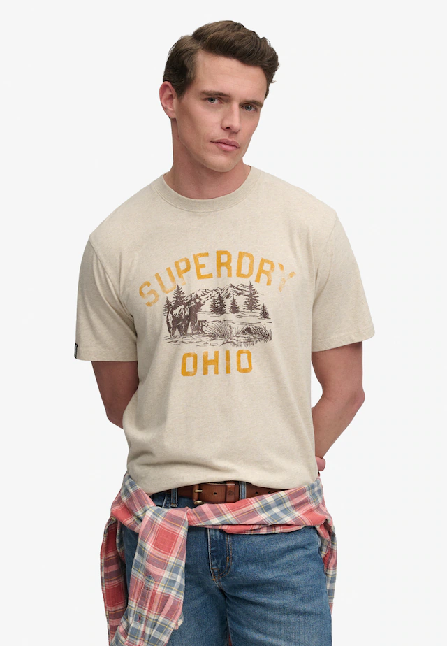 Superdry Rundhalsshirt »WILD FRONTIER RLXD TEE« Baumwolle, loose fit Superdry Rundhalsshirt »WILD FRONTIER RLXD TEE« Baumwolle, loose fit