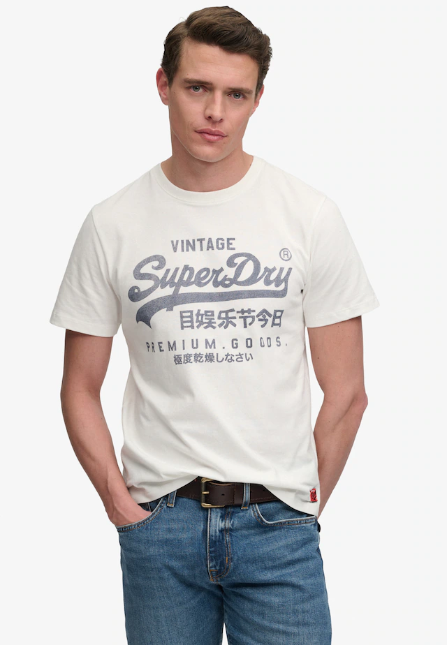 Superdry Rundhalsshirt »VL CLASSIC TEE« Baumwolle, relaxed fit Superdry Rundhalsshirt »VL CLASSIC TEE« Baumwolle, relaxed fit