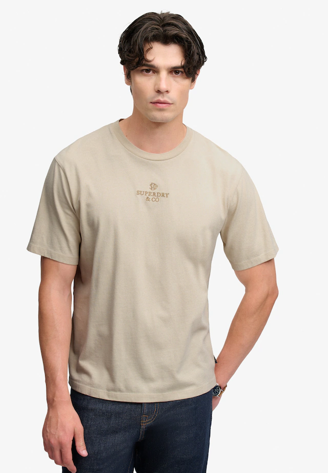 Superdry Rundhalsshirt »MICRO LOGO T SHIRT« Baumwolle, loose fit