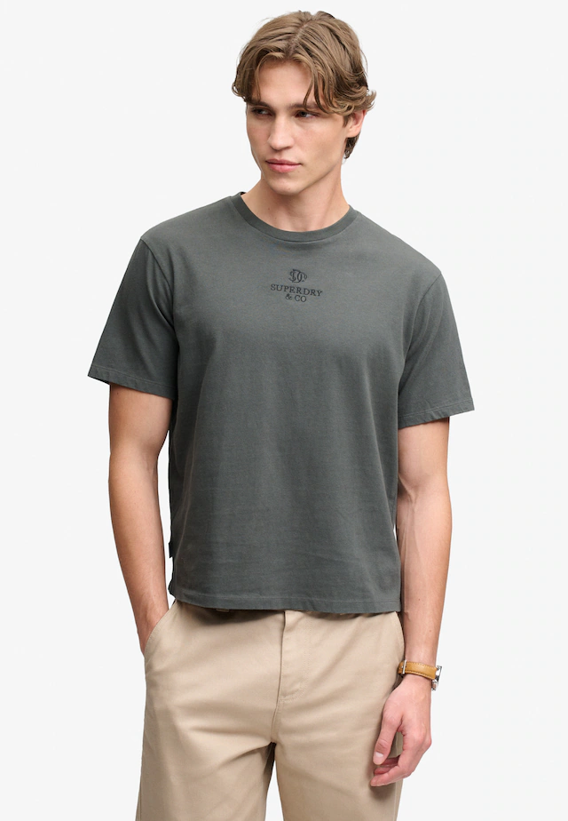 Superdry Rundhalsshirt »MICRO LOGO T SHIRT« Baumwolle, loose fit