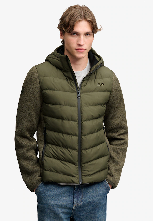 Superdry Hybridjacke »HOODED STORM KNIT HYBRID JKT« mit Kapuze Kunstfaser, slim fit