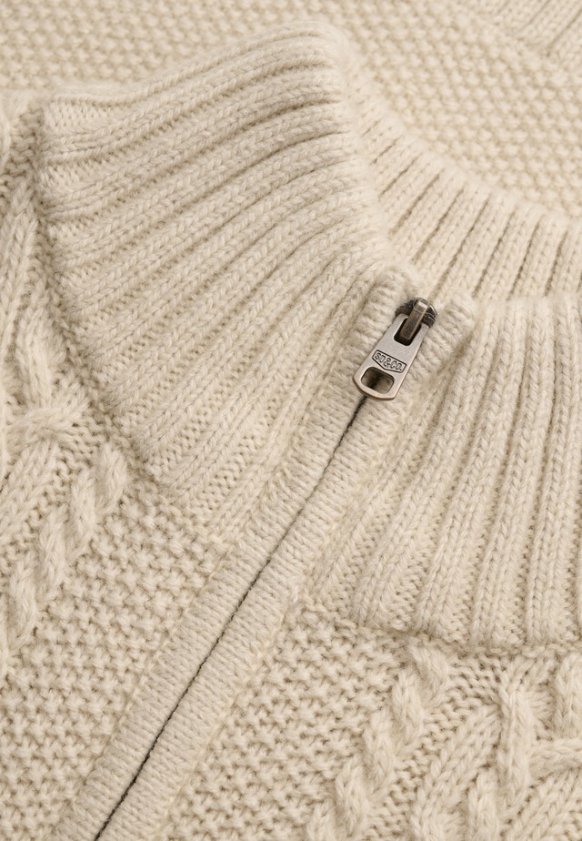 Superdry Strickpullover »JACOB CABLE HALF ZIP KNIT« Materialmix, slim fit