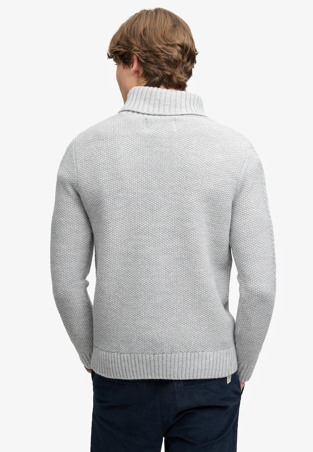 Superdry Rollkragenpullover »JACOB CABLE ROLL NECK JUMPER« Materialmix, relaxed fit