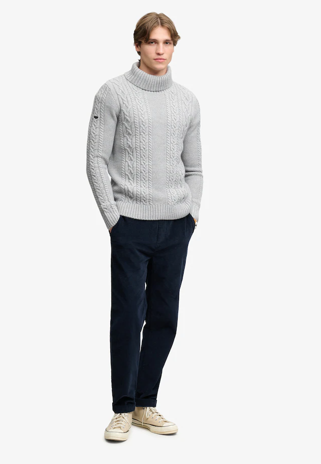 Superdry Rollkragenpullover »JACOB CABLE ROLL NECK JUMPER« Materialmix, relaxed fit