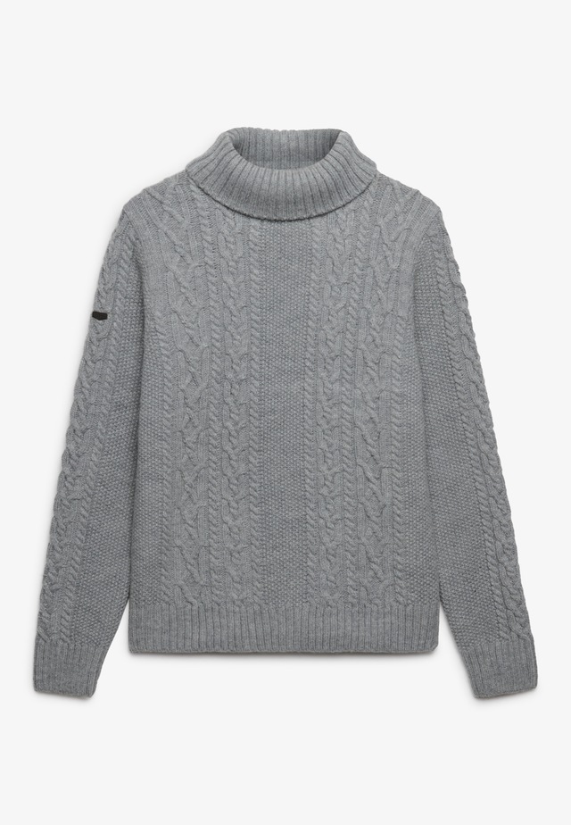 Superdry Rollkragenpullover »JACOB CABLE ROLL NECK JUMPER« Materialmix, relaxed fit