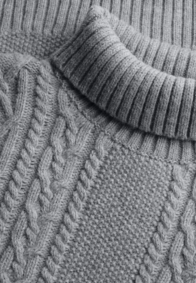 Superdry Rollkragenpullover »JACOB CABLE ROLL NECK JUMPER« Materialmix, relaxed fit